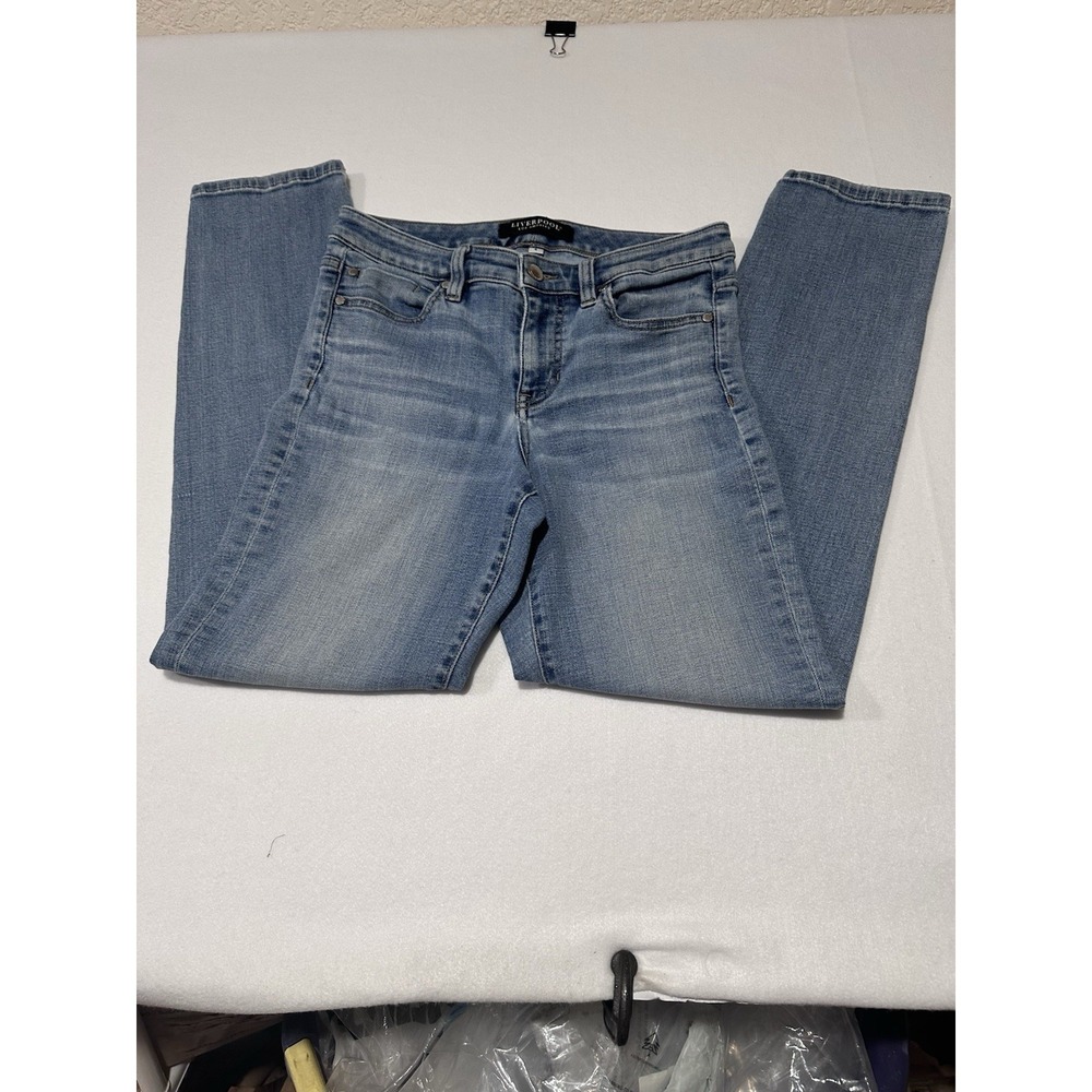 Liverpool Los‎ Angeles Light Wash High Rise Ankle Skinny Button Fly Jeans Sz 4